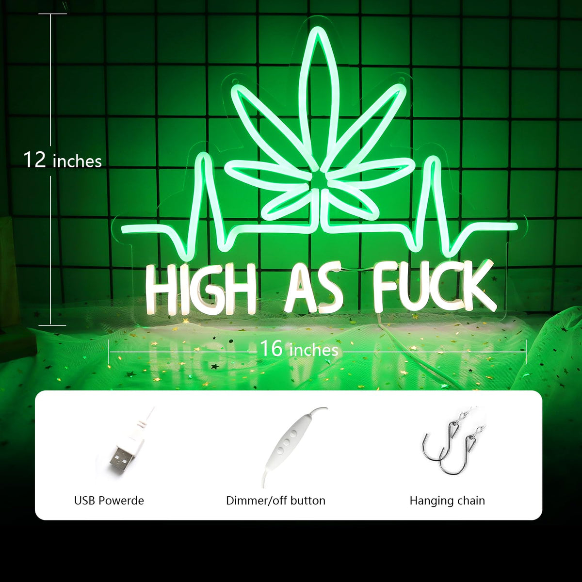 JFLLamp Leaf Weed LED sign provides safe, low-heat lighting for desks