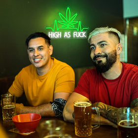 JFLLamp Green leaf neon sign elevates home bar aesthetics