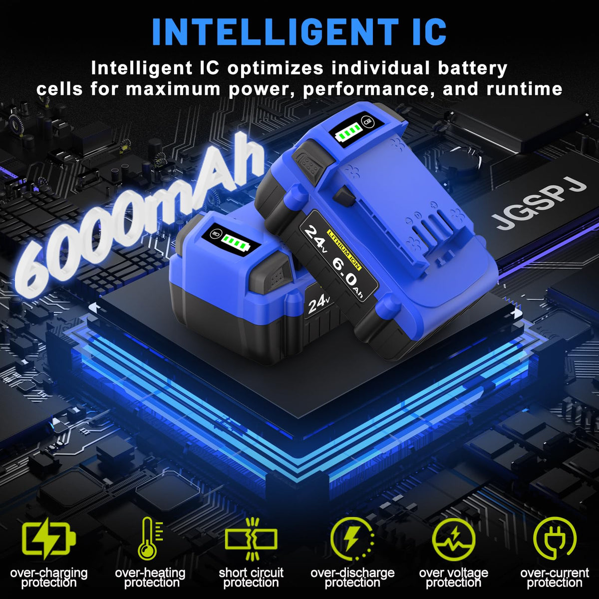 JGSPJ CE ROHS FCC certified 24V battery for safe operation.