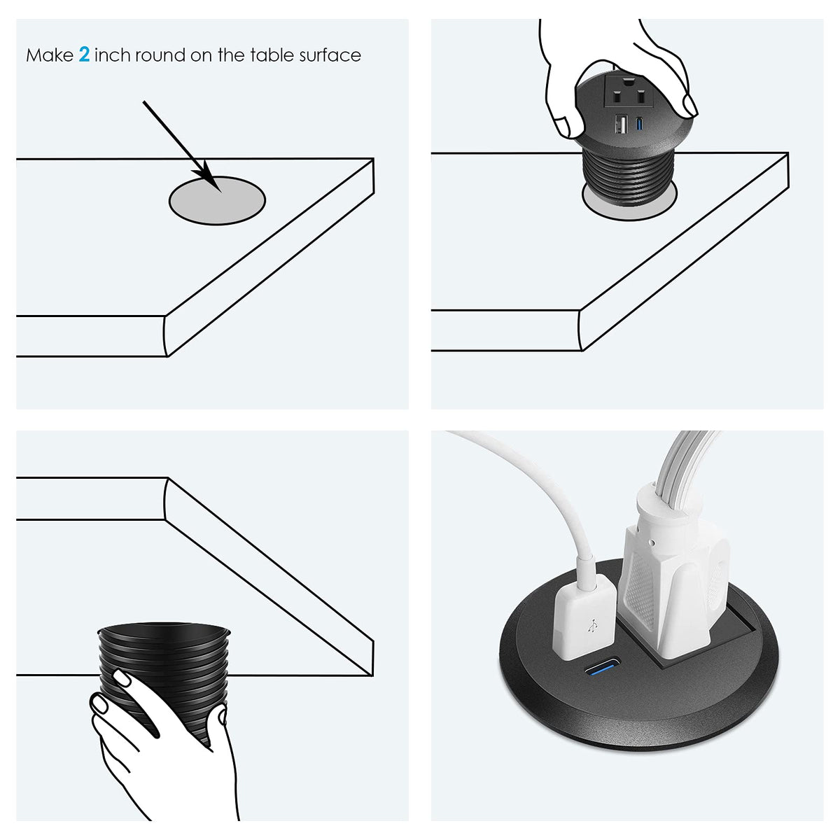 Jgstkcity ETL-listed outlet provides safety in shared spaces.