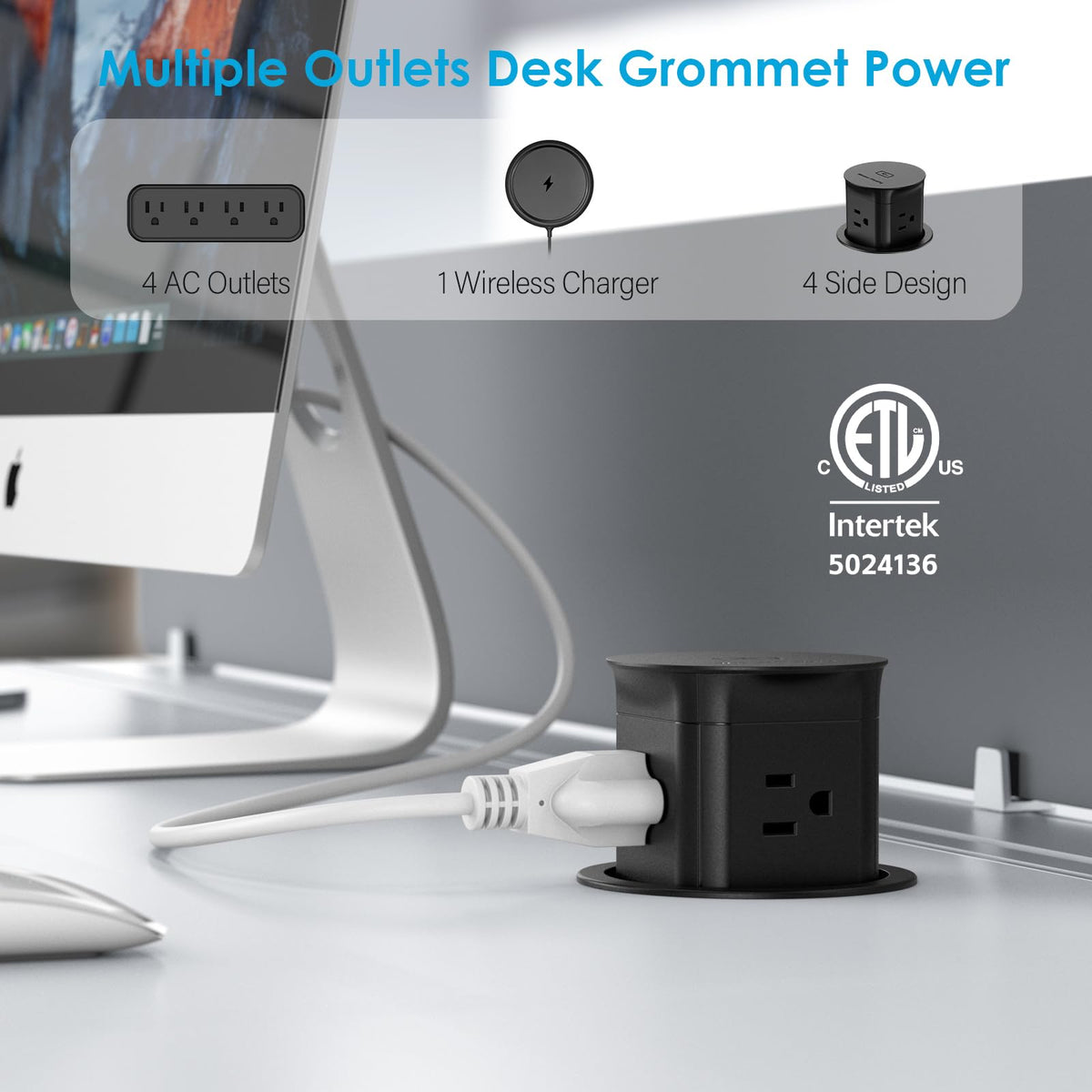 Jgstkcity pop-up outlet with four 15A outlets for multi-device power