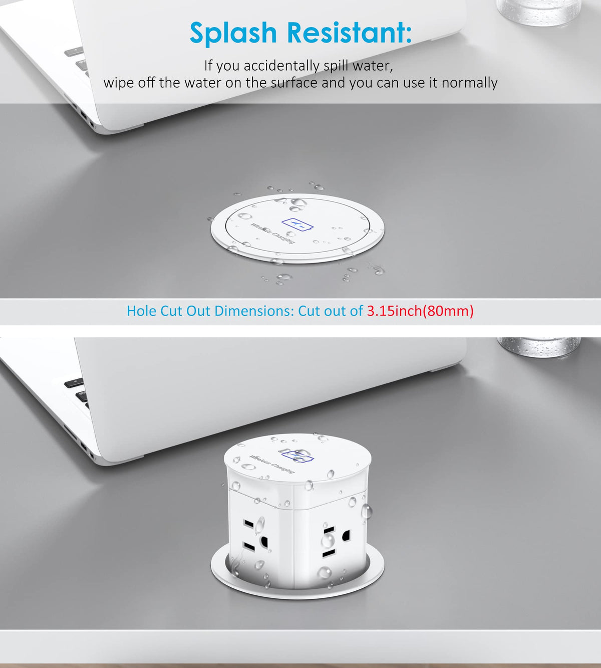 Jgstkcity pop-up outlet fits a 3-inch desk hole for flush install.