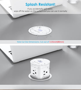 Jgstkcity pop-up outlet fits a 3-inch desk hole for flush install.