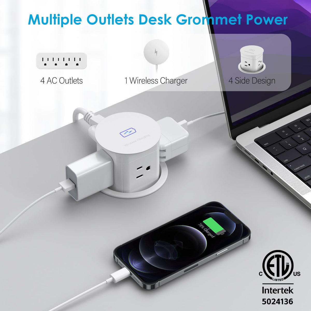 Jgstkcity pop-up outlet with four outlets for multiple devices.