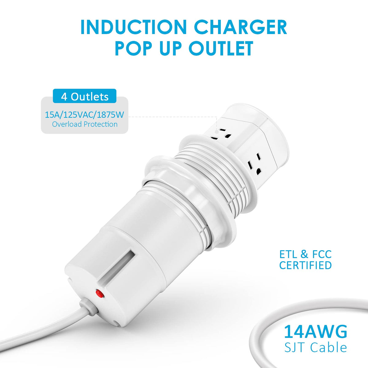 Jgstkcity pop-up outlet ideal for kitchen countertops and meetings.