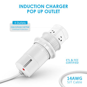 Jgstkcity pop-up outlet ideal for kitchen countertops and meetings.