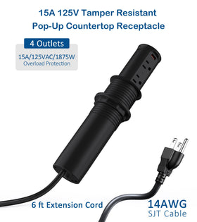 Jgstkcity pop-up outlet installation fits 2.5-inch holes neatly