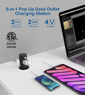 Jgstkcity pop-up outlet open on countertop for easy access