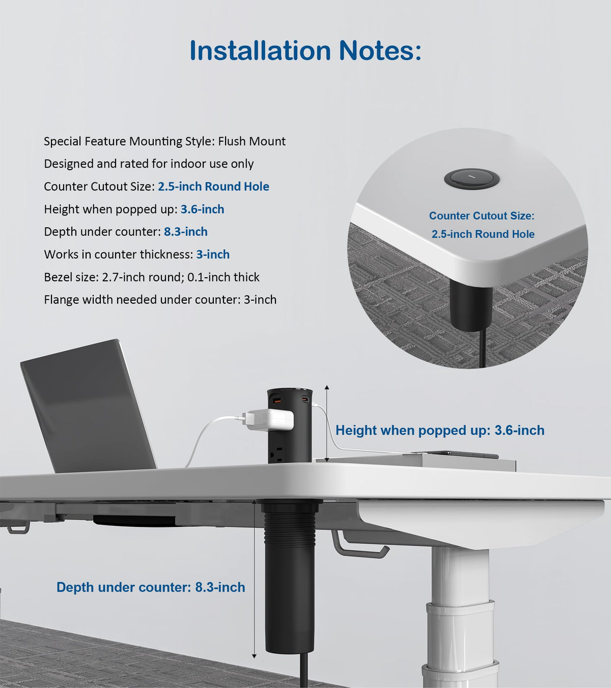 Jgstkcity pop-up outlet 15A rating handles appliances with ease