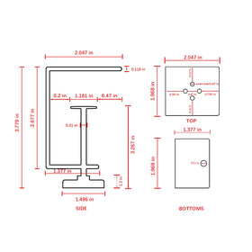 Jhanw C clamp top holes detail for secure mounting options.