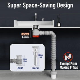 JHBKing drain pipe flexible expandable enables tool-free setup