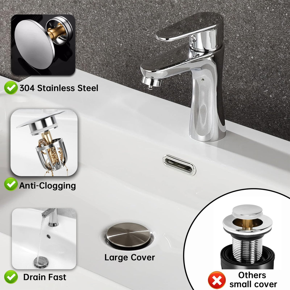 JHBKing overflow model A fits sinks with overflow