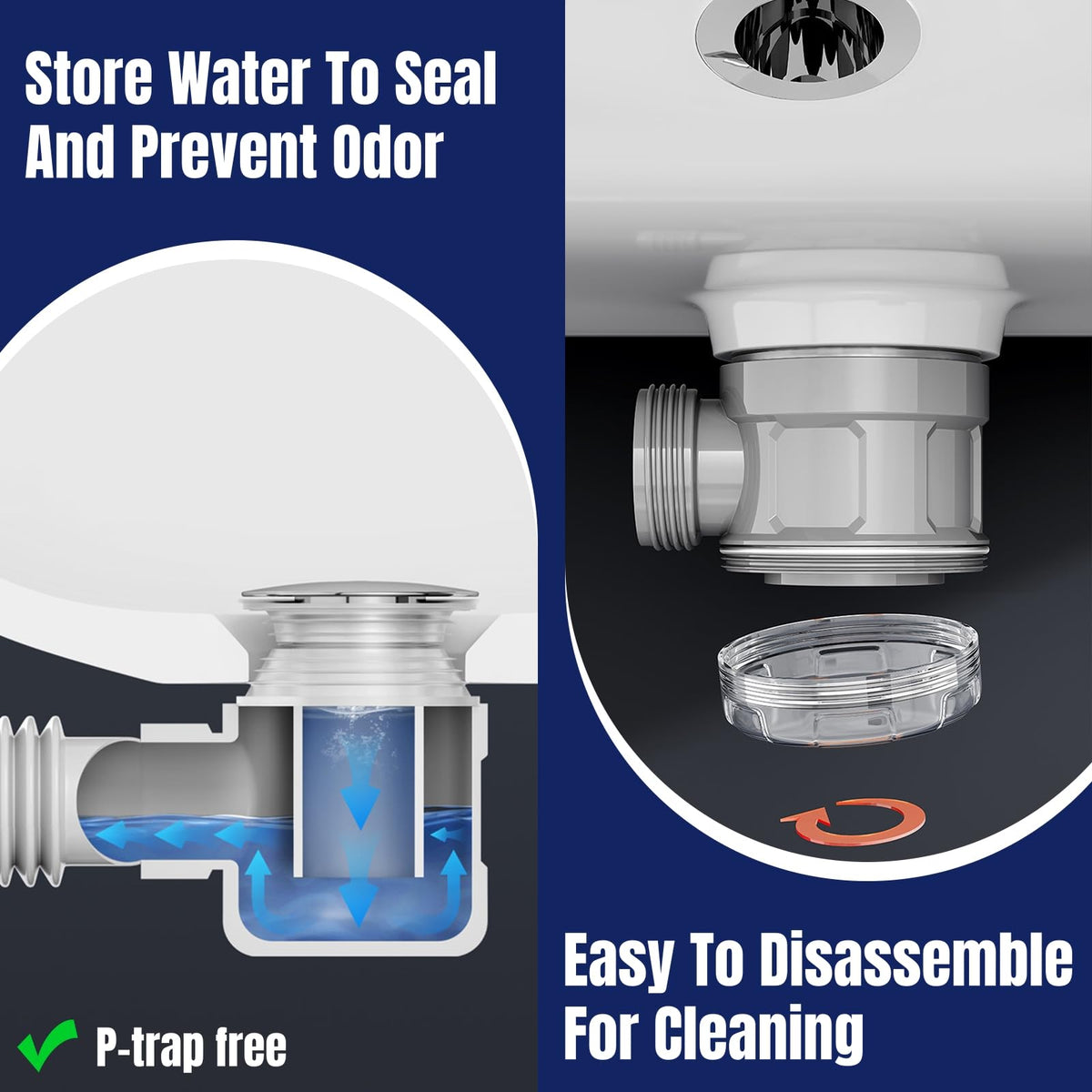JHBKing stainless steel drain assembly offers durable reliability