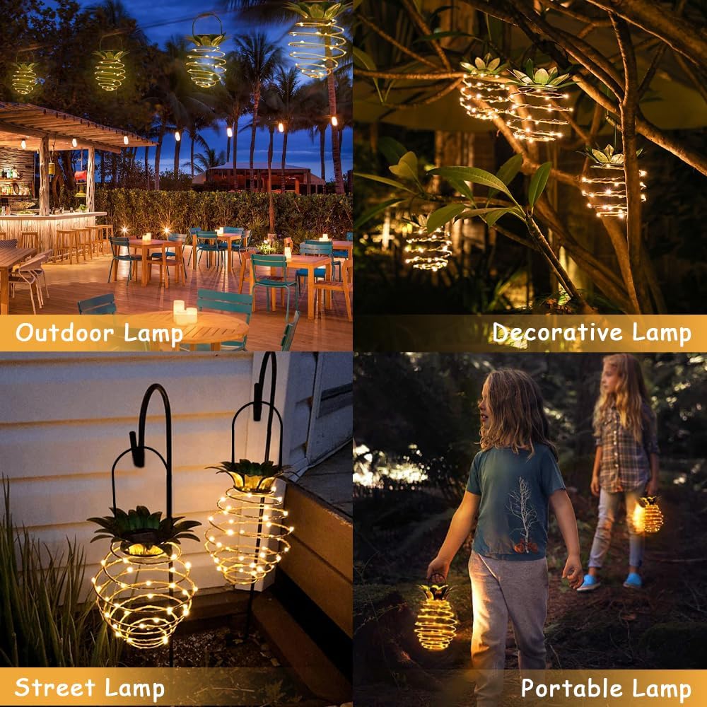 JHPGEOE 60 LED pineapple lantern brightens patios with reliable outdoor lighting.