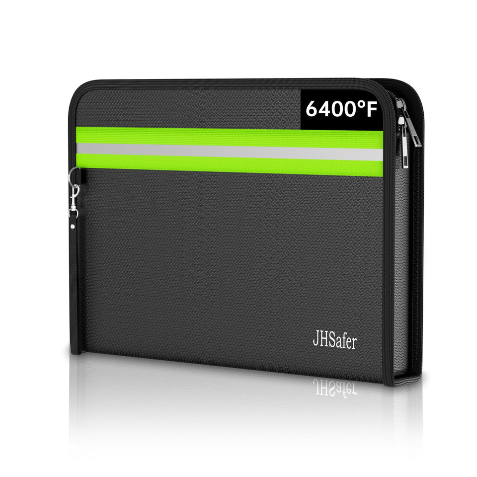 JHSafer 6400°F bag front view showcases rugged exterior for secure storage.