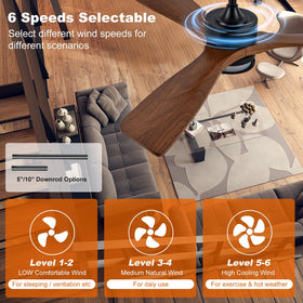 JHSYCH 6-speed DC motor enables versatile airflow year-round.