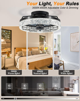 JHSYCH dimmable 3000-6500K lighting to suit any mood.