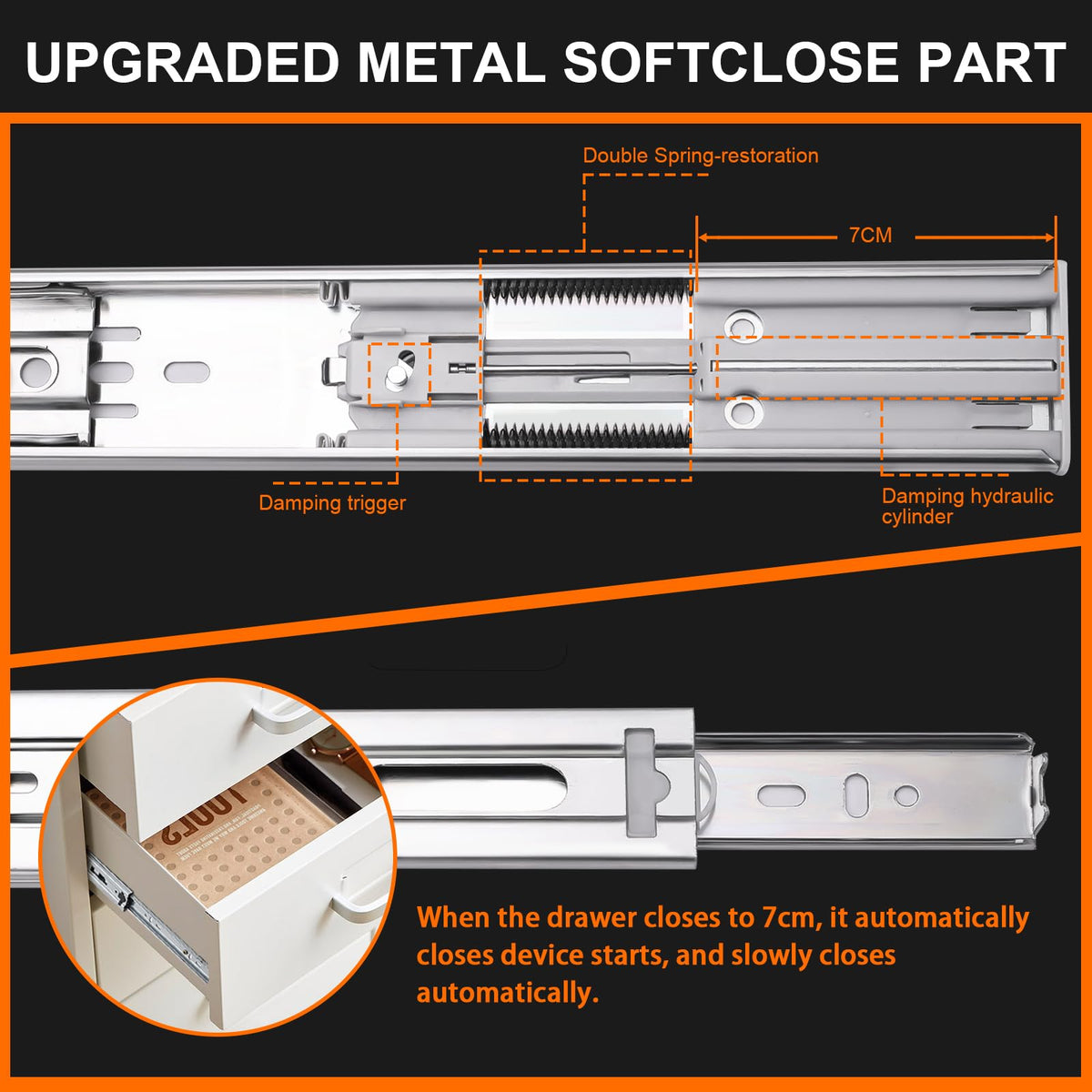 JI2OOYI 100 lb capacity drawer slide supports heavy contents
