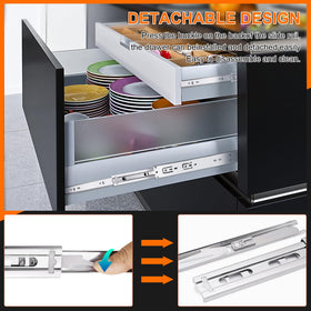 100 lb capacity per pair supports heavy kitchen, wardrobe, and tool drawers.