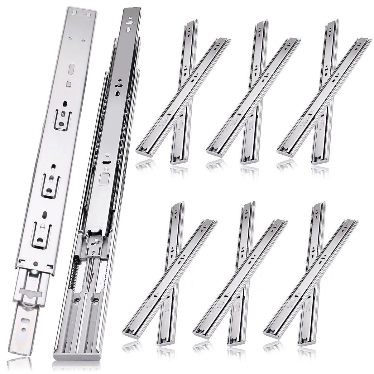 JI2OOYI 14-inch soft-close drawer slides pack for quiet cabinet use