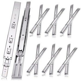 JI2OOYI 16-inch soft-close drawer slide reduces noise during cabinet use.