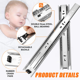JI2OOYI 3-fold full-extension drawer slides allow full drawer access.
