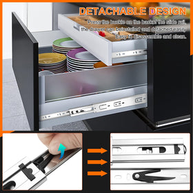 JI2OOYI kitchen drawer use demonstrates smooth, quiet operation.