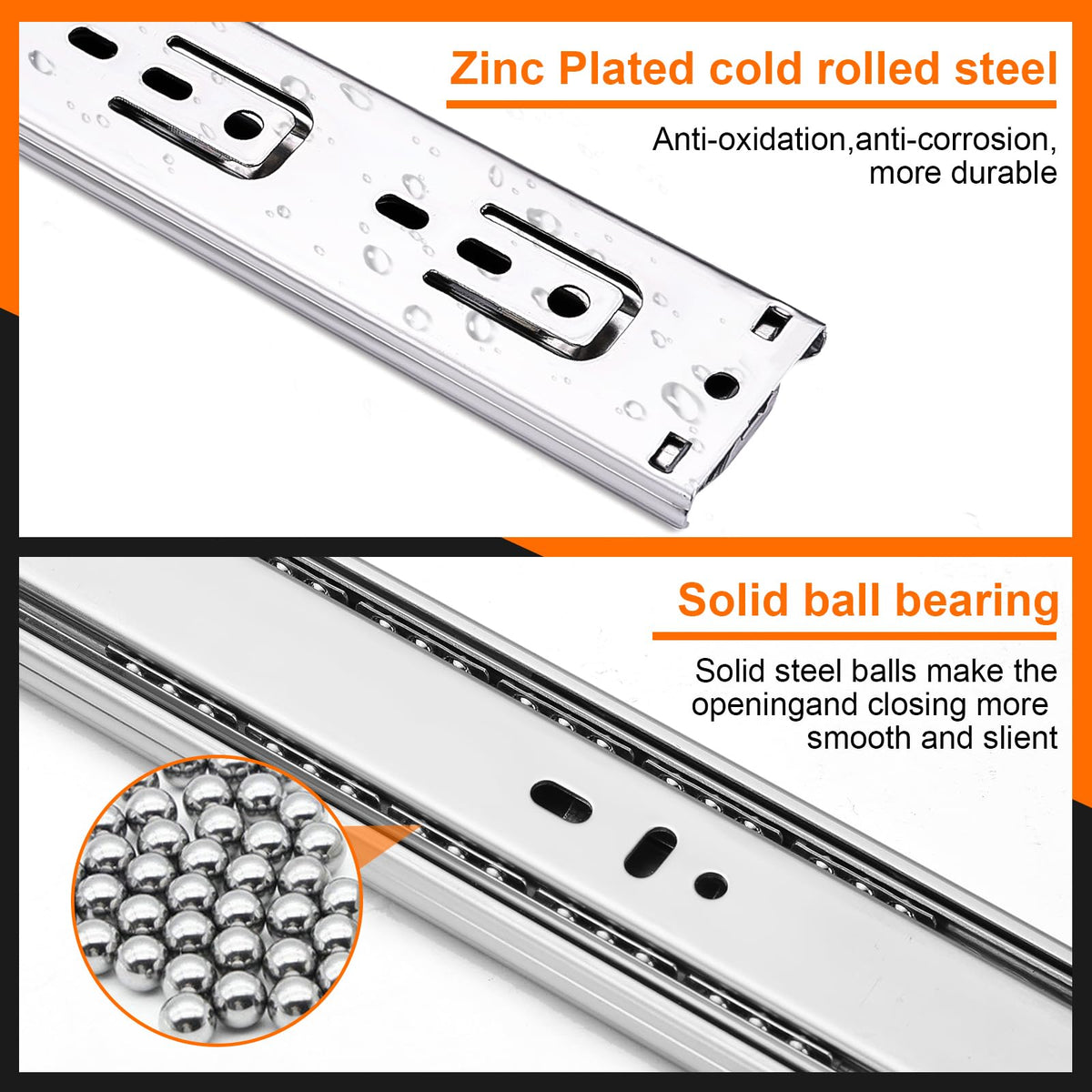 JI2OOYI side-mount ball-bearing drawer slide delivers smooth operation