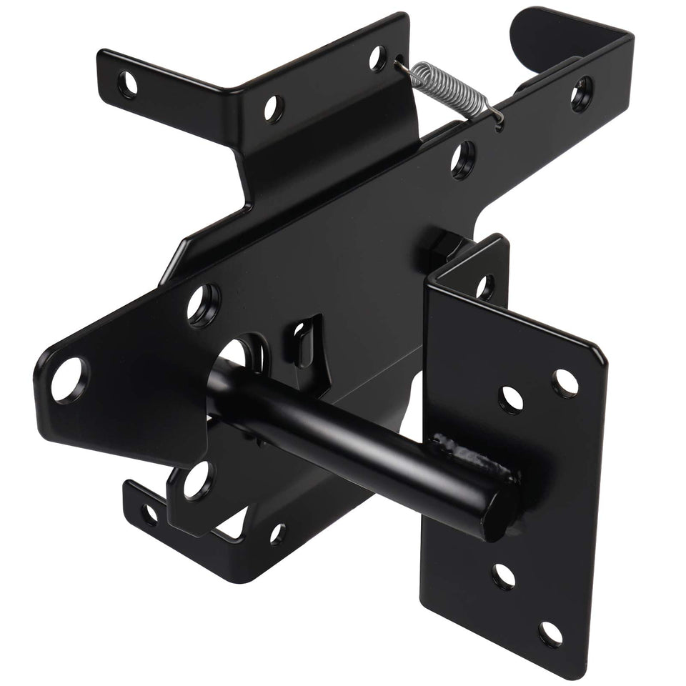 JIAHOO heavy duty gate latch with post mount secures wooden fences.