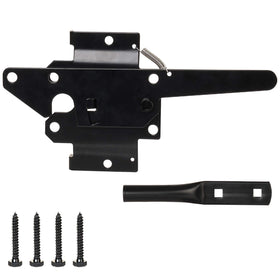 Heavy-duty steel gate latch construction for outdoor use