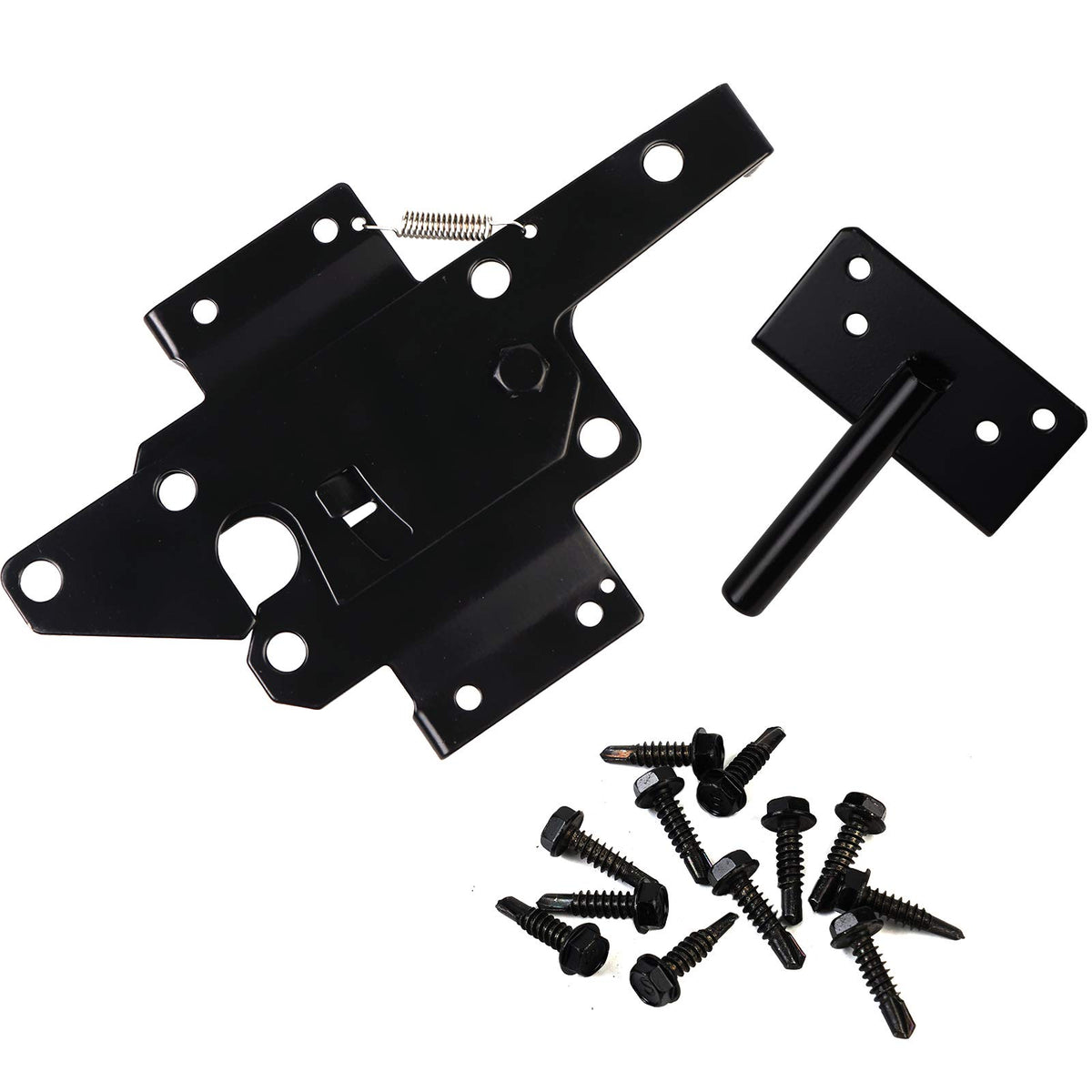 JIAHOO steel gate latch with black finish resists rust.