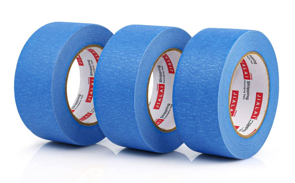 JIALAI HOME blue painters tape 3-roll pack for clean edge masking on walls