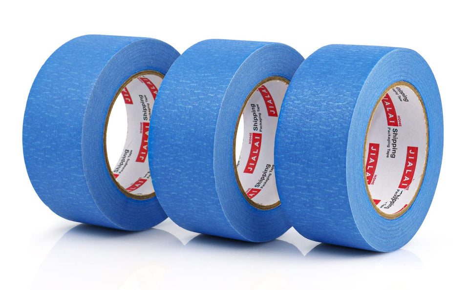 JIALAI HOME blue painters tape 3-roll pack for clean edge masking on walls