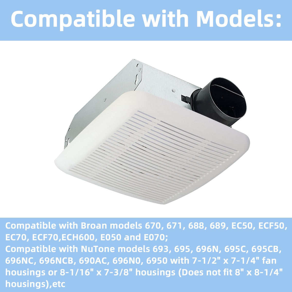 JIANBENKJ BKR60 compatibility highlights common NuTone and Broan housings.