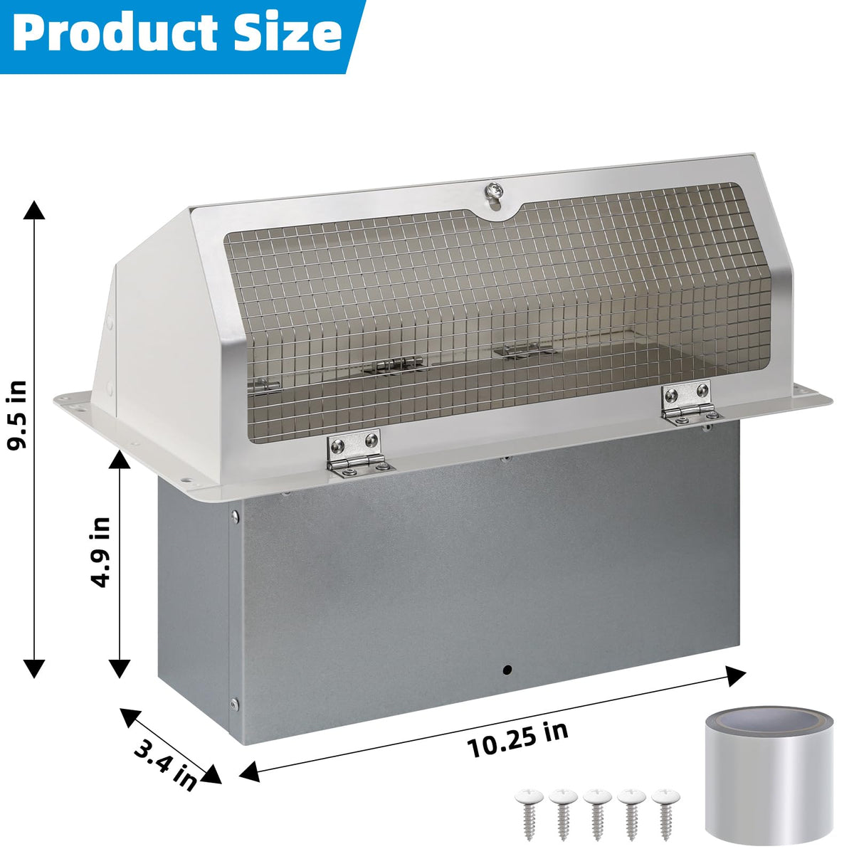 JIANBENKJ exterior vent cap installed on wall for reliable exhaust flow.