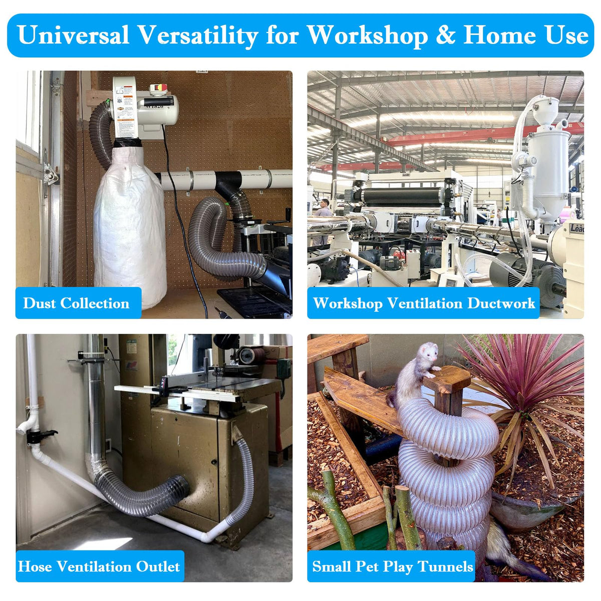 JIANBENKJ packaged dust hose with four clamps