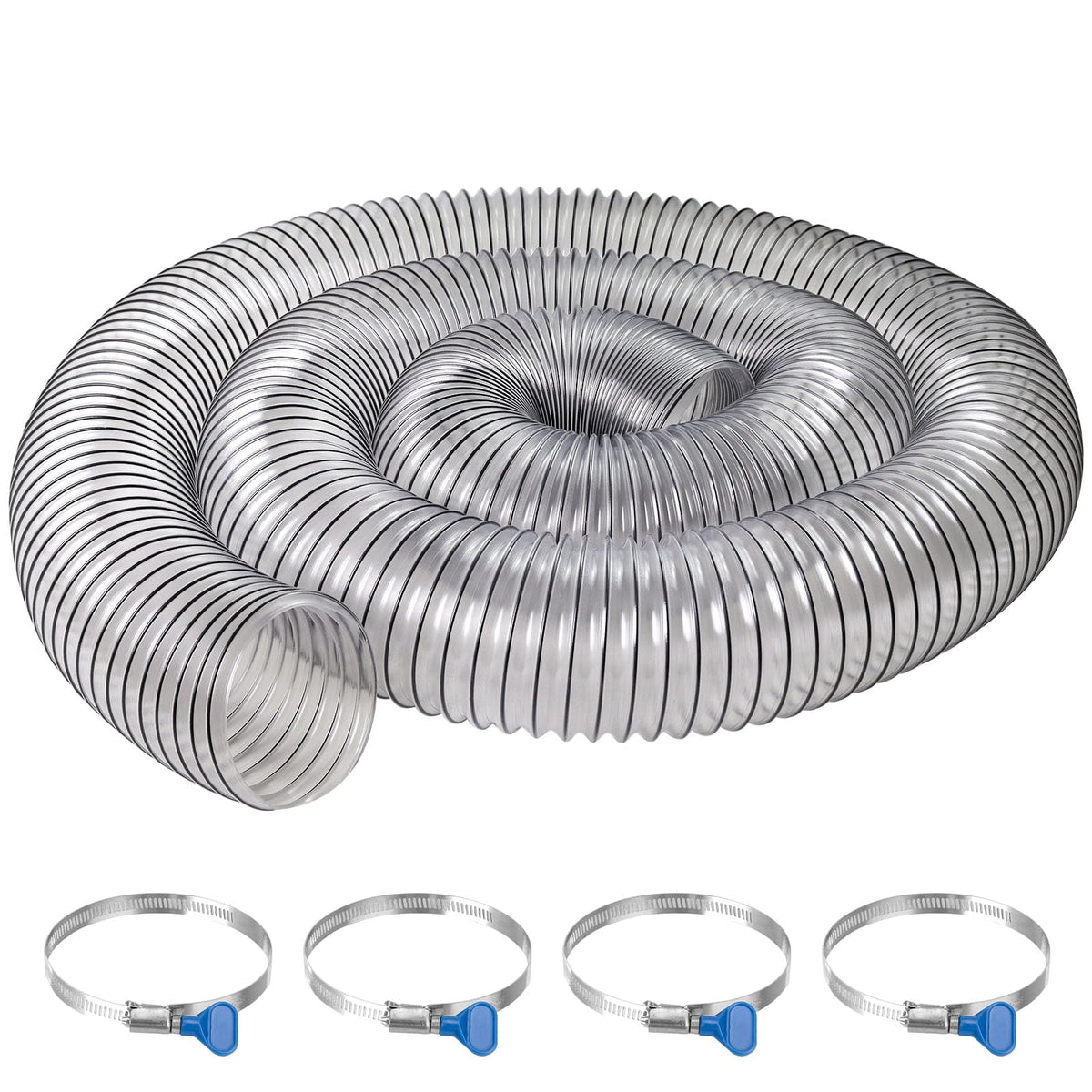JIANBENKJ PVC dust hose 4in clear view showing debris flow for easy monitoring
