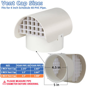JIANBENKJ vent cap with screen blocks leaves and snow while allowing airflow.