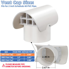 JIANBENKJ vent cap side view guards the vent pipe from rain