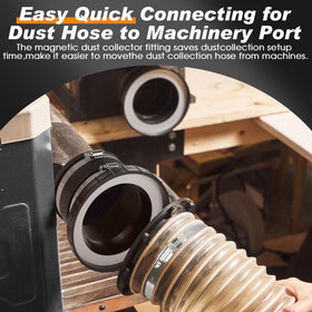 JIANBENKJ rubber 4-inch dust coupler provides a tight fit and easy release.