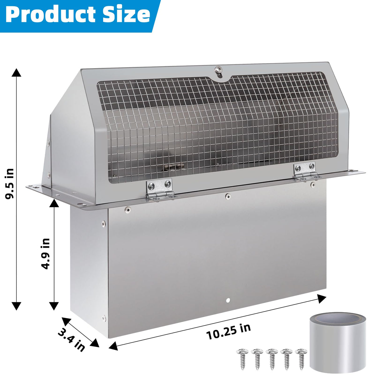 Stainless steel range hood vent cap by JIANBENKJ with bird screen for outdoor use