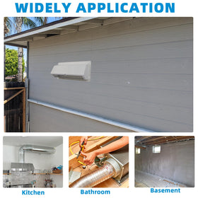 JIANBENKJ white wall vent cap blends with exterior aesthetics.