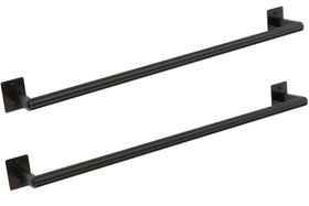 JIAPAIDUO 24-inch towel bar in matte black adds sleek space-saving bathroom organization.