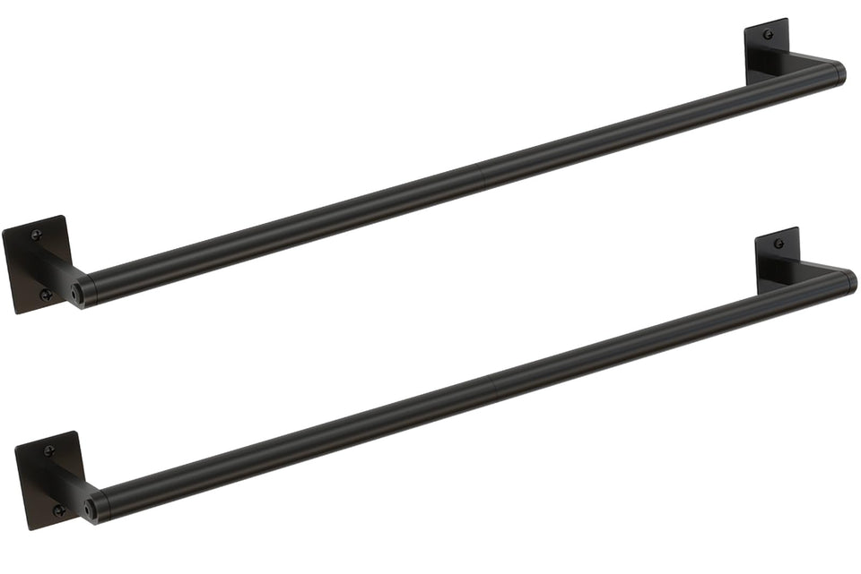 JIAPAIDUO 24-inch towel bar in matte black adds sleek space-saving bathroom organization.