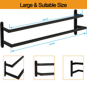 JIAPAIDUO bathroom organization setup with two bars for towels and washcloths.