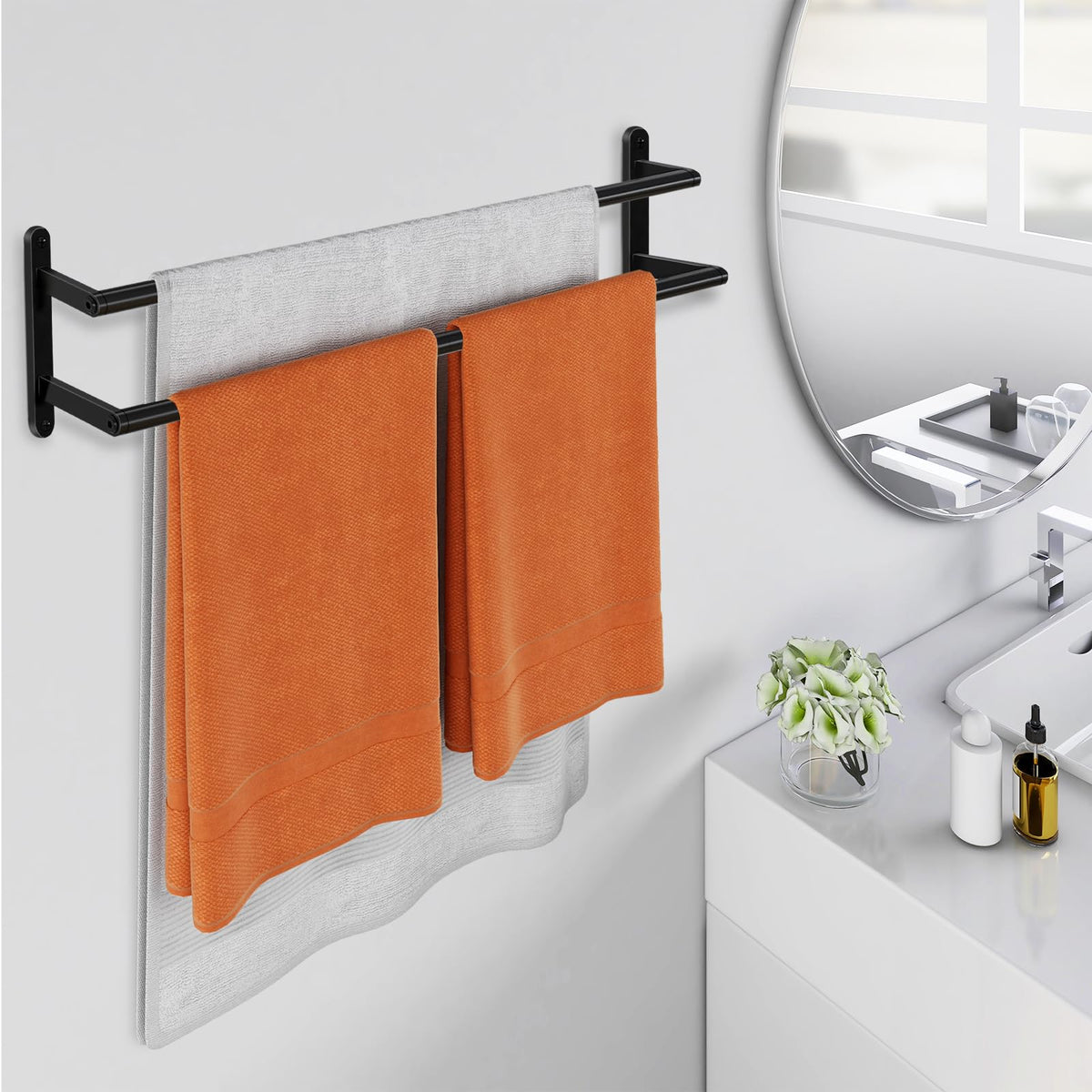 JIAPAIDUO screw-design towel bar with secure mounting for daily use.