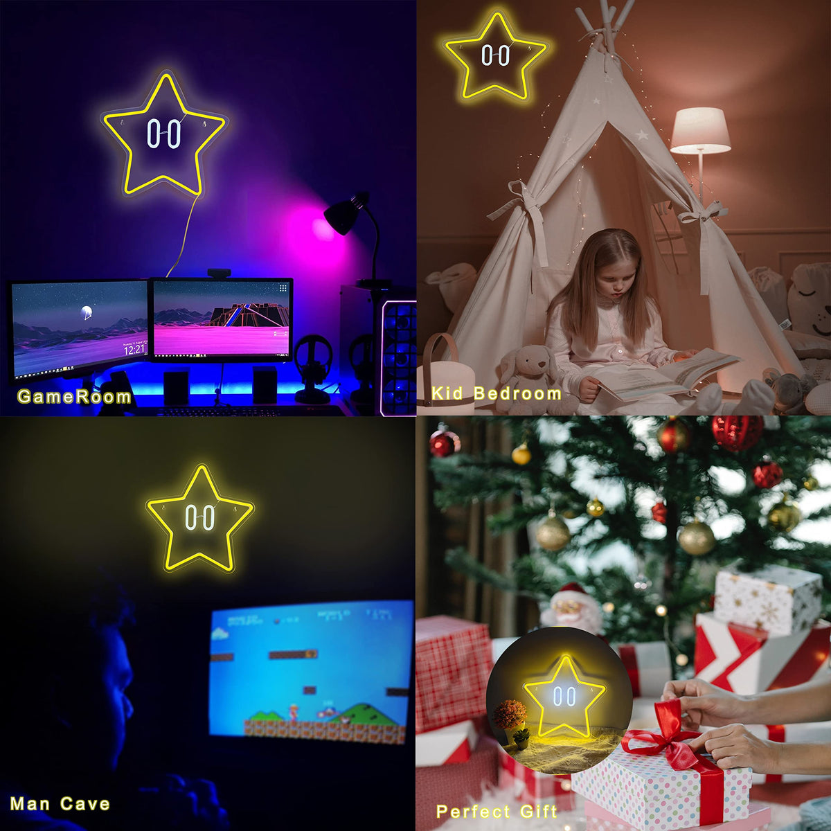 JIARODEY star neon sign makes a thoughtful gift for celebrations.