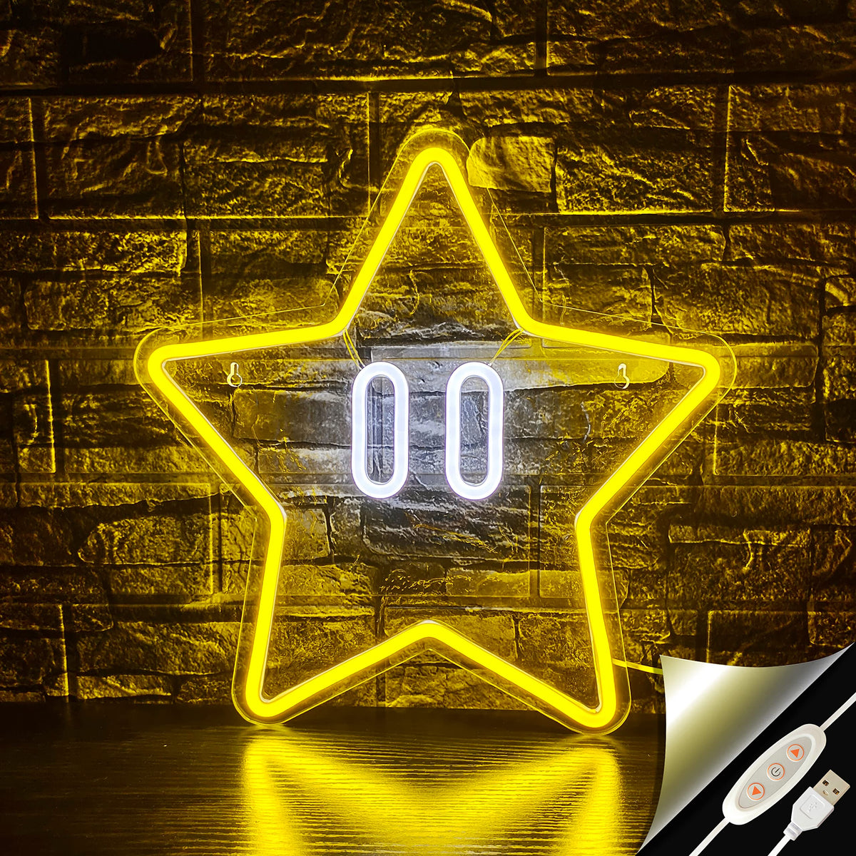 JIARODEY star neon sign on wall decor brightening kids room ambiance.