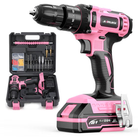 JIARUISI 20V cordless drill front view for precise, comfortable handling.