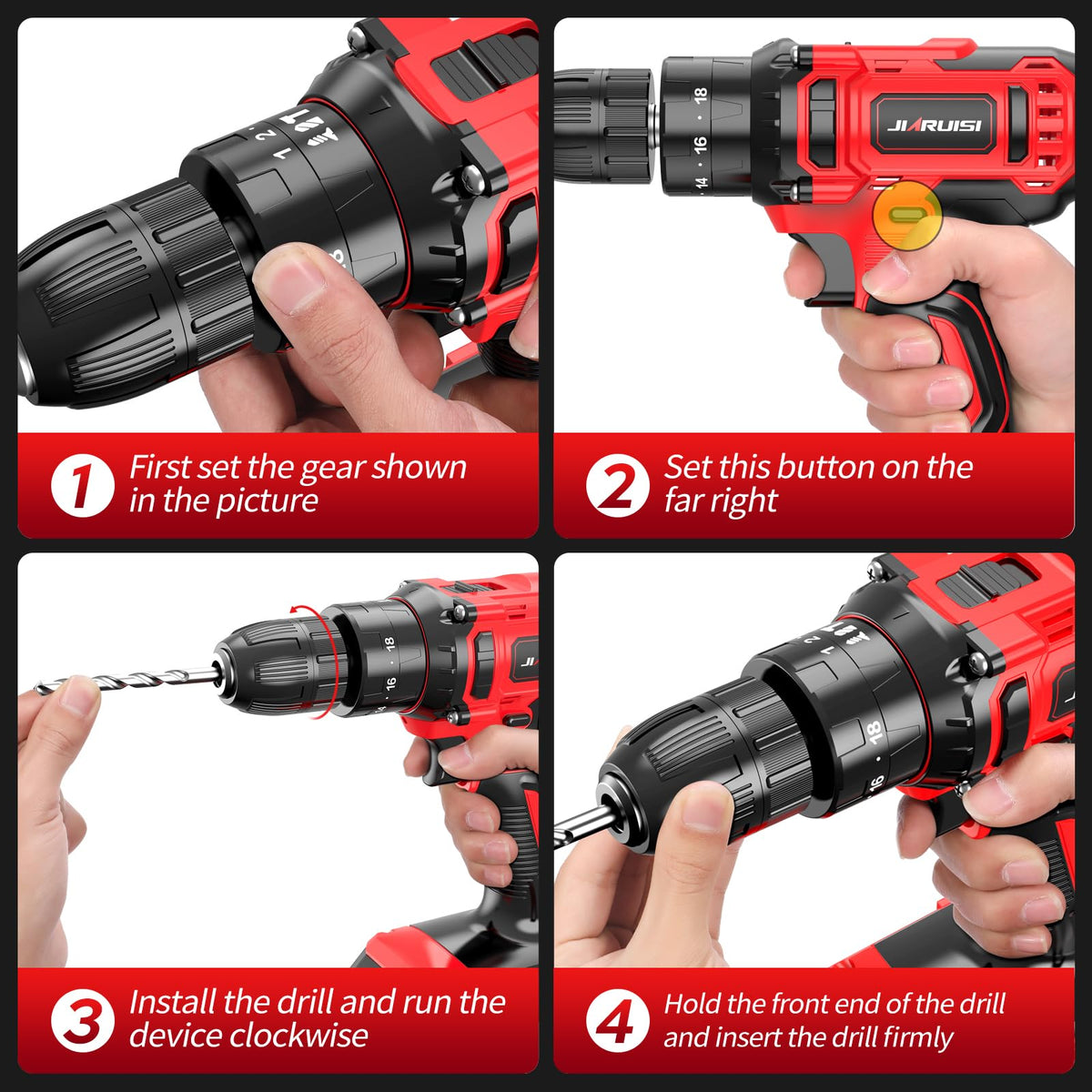 JIARUISI 72-piece bit set with belt hook for varied tasks.